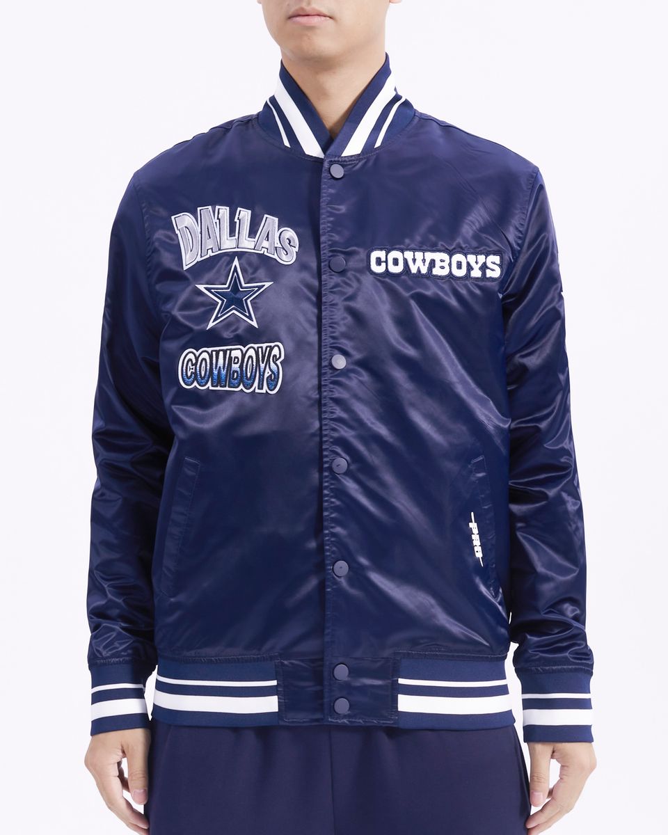 Pro - Dallas Cowboys Turn It Up Rib Satin Jacket - Midnight Navy