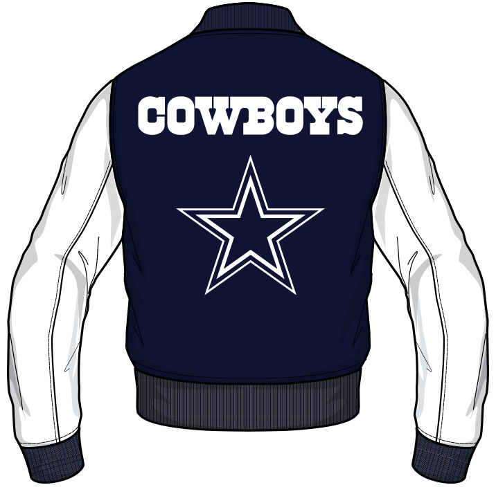 Dallas Cowboys City Signature Leather Varsity Jacket (Navy/White)