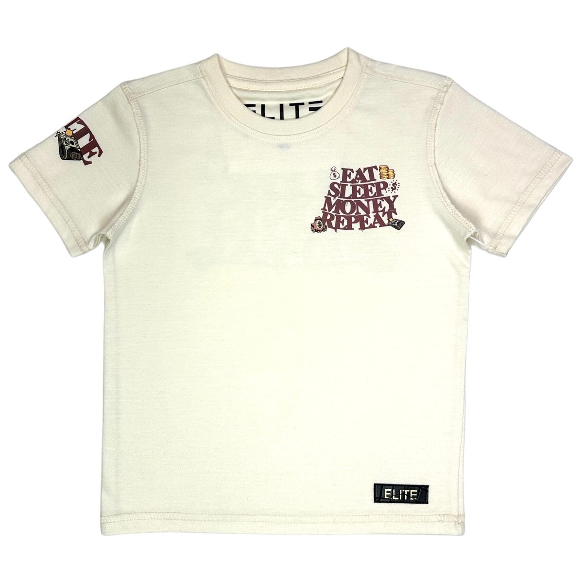 Money Repeat Premium Kids Tee - Beige