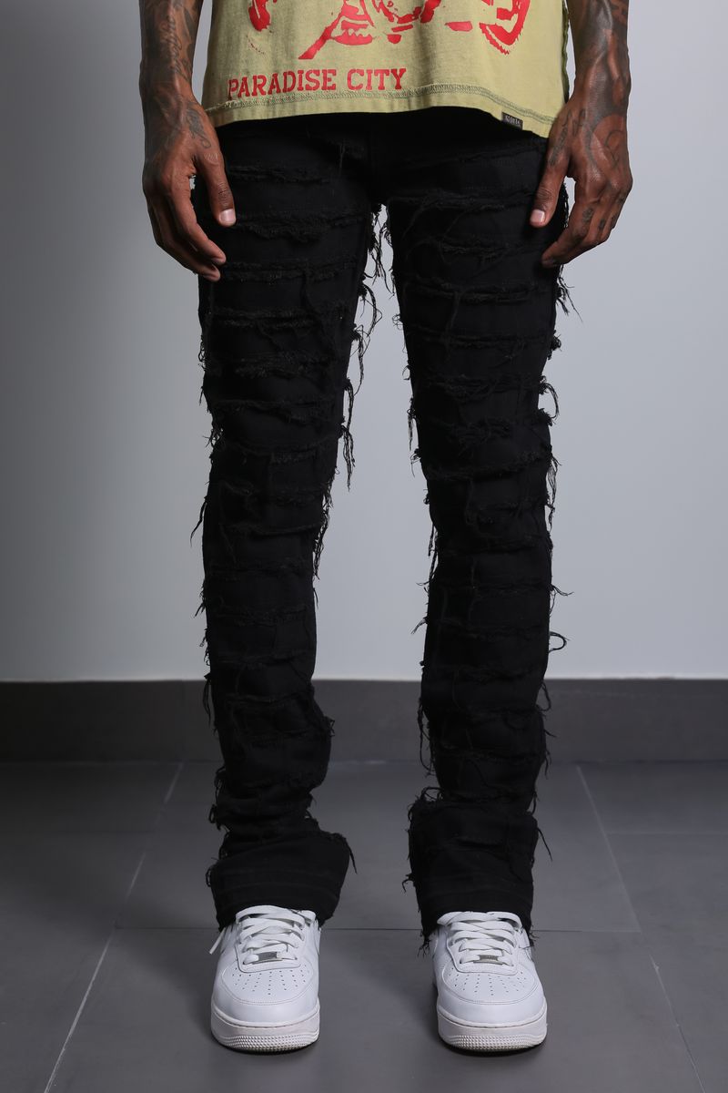 Jawad Stacked Denim (Jet Black)