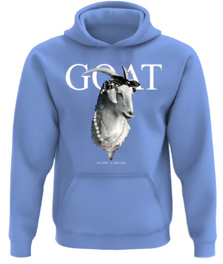 Boys Goat Hoodie (Blue/White)