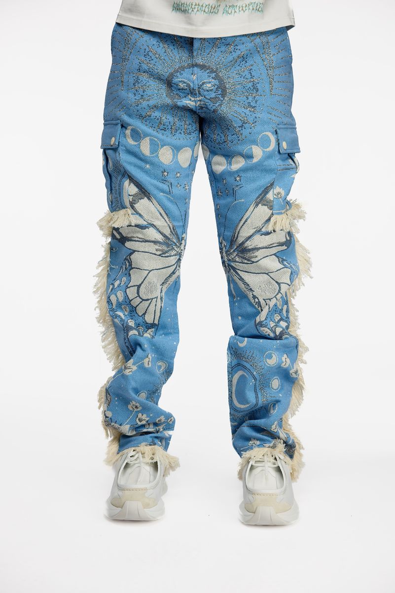 Aqua Blue Tapestry Pant