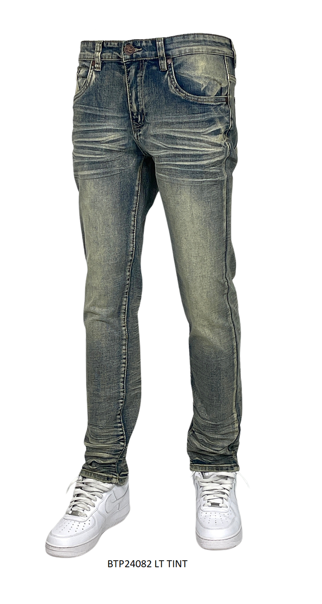 Washed Slim Fit Jeans BTP24082 (Lt Tint)
