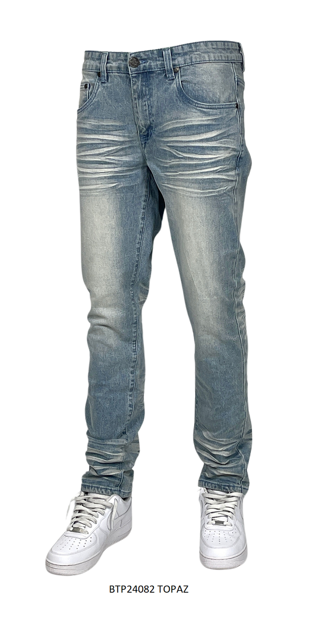 Washed Slim Fit Jeans BTP24082 (Topaz)