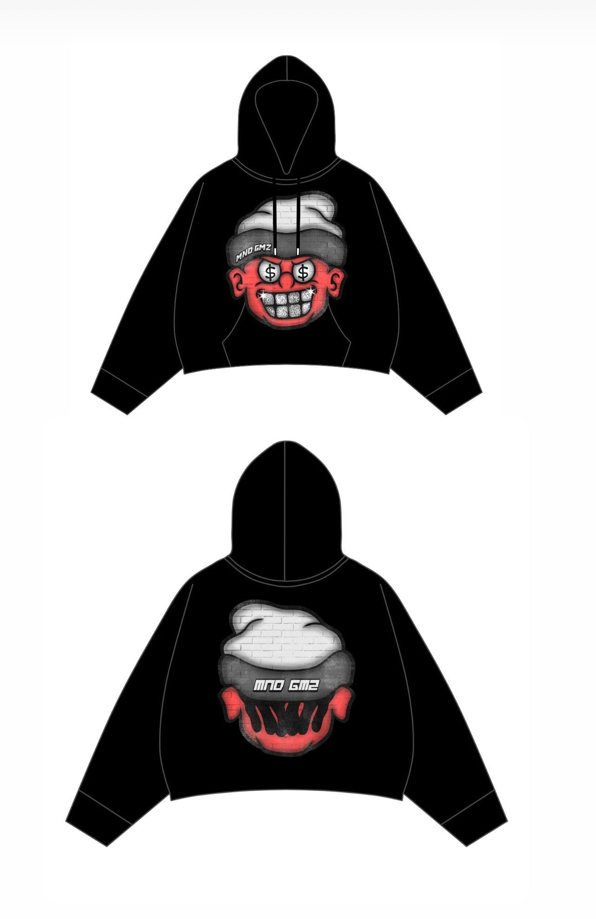 DNA "Dolla Eyes" Oversized Hoodie (Black/Red)