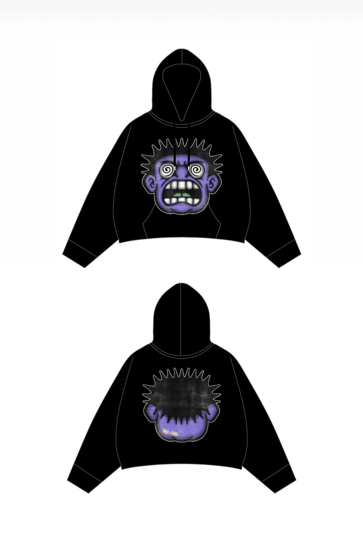 DNA "Spiral Eyes" Oversized Hoodie (Black/Purple)