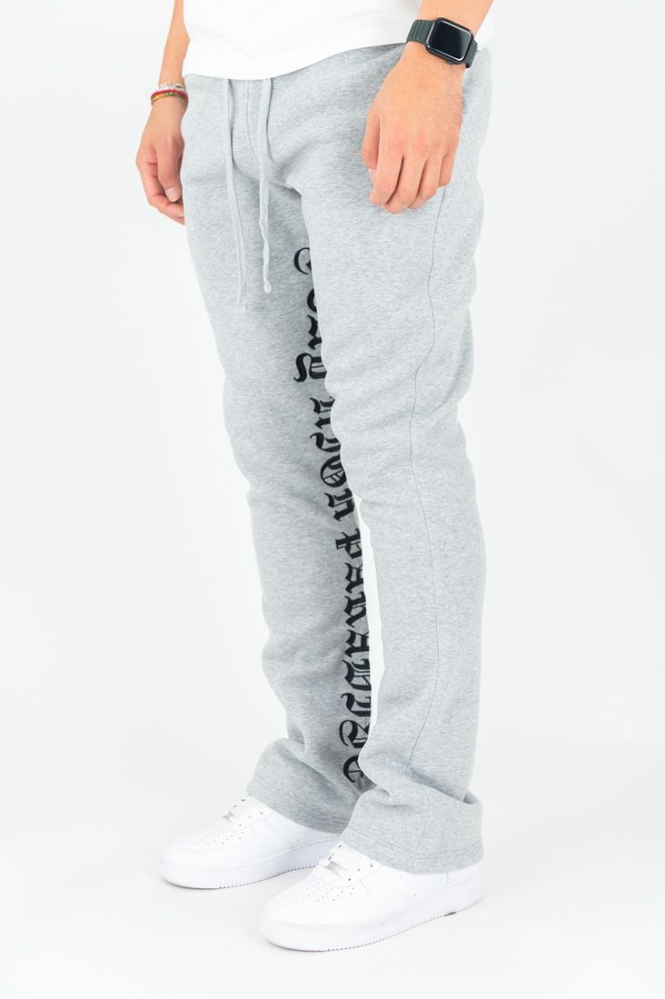 Paradise Stacked Fleece Pants (Grey)