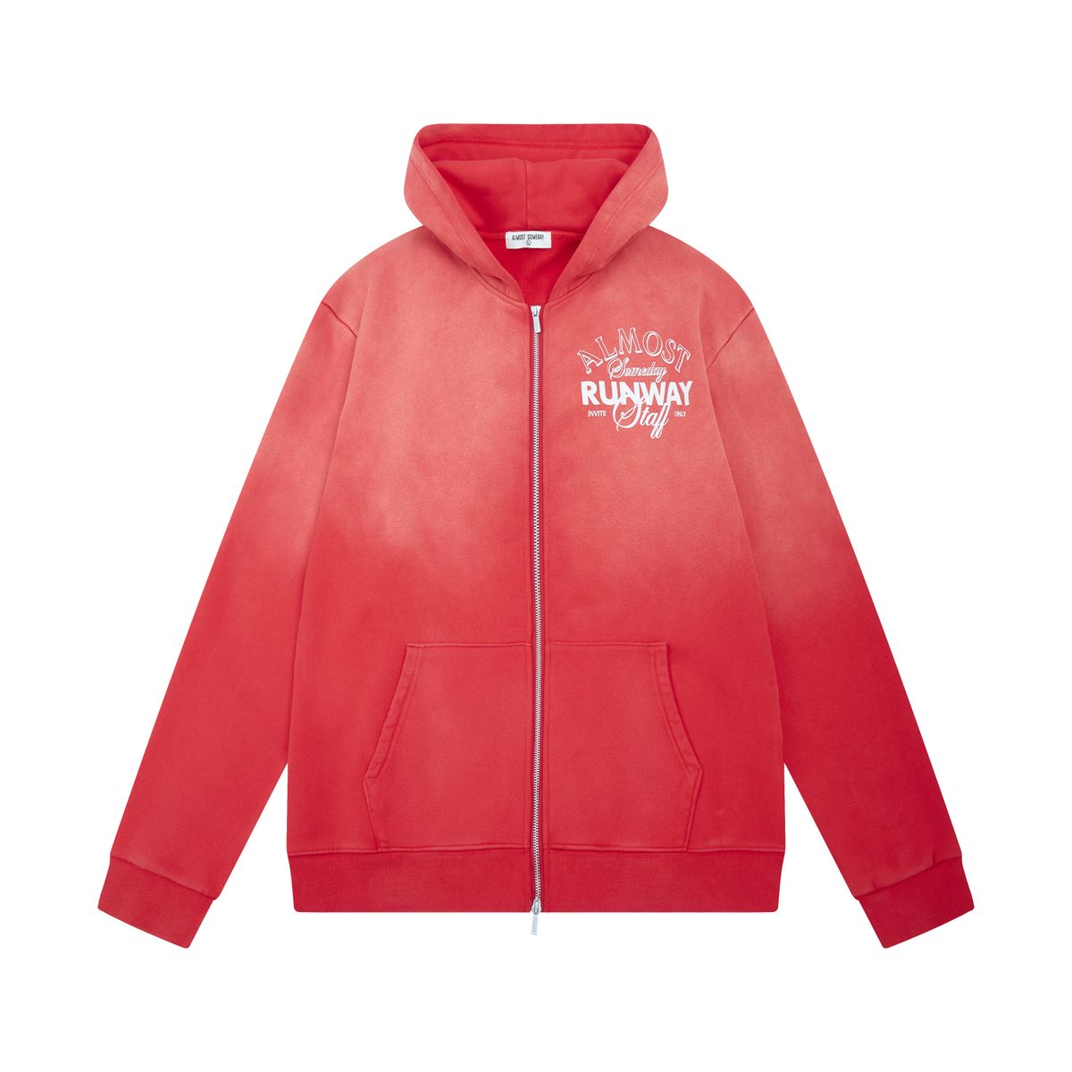 Runway ZipUp Hoodie Sun Fade Wash (Red)