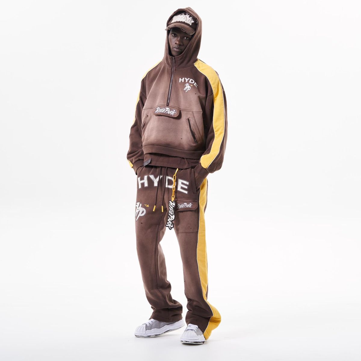 Off Road Rally Hoodie  - Jogger Set -Brown