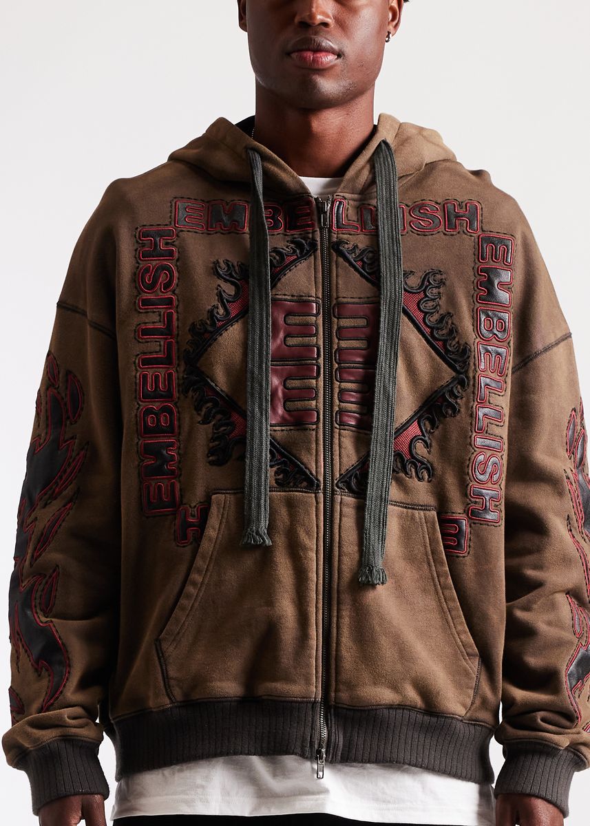 Inferno Zip Jacket (Washed Brown) (EMBHO25-201)