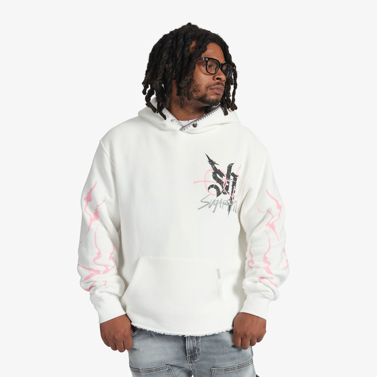 "Blade" Raw Hem (White)