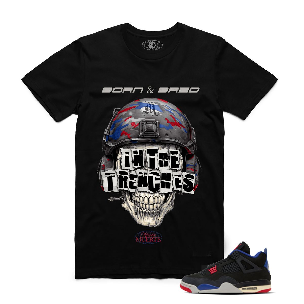 AJ4 Trench Skull - Tee(Black)