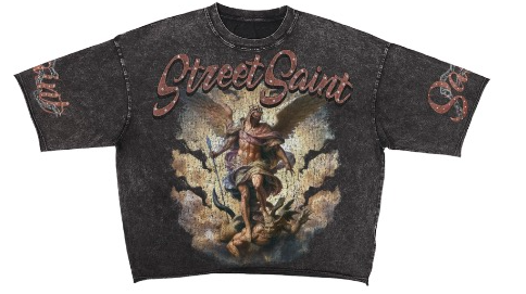 Street Saint Enzyme Washed Cropped Crew (Wash Black)