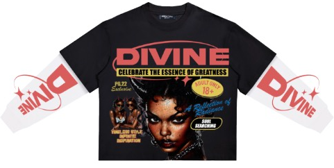 Divine Boxy Layered Long Sleeve Tee (Black)