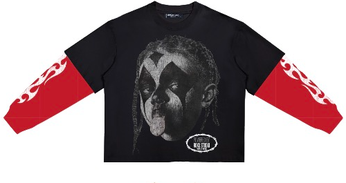 Ruthless Glory  Boxy Layered Long Sleeve (Black)