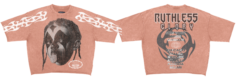 Ruthless Enzyme Washed Cropped Crew (Washed Mauve)