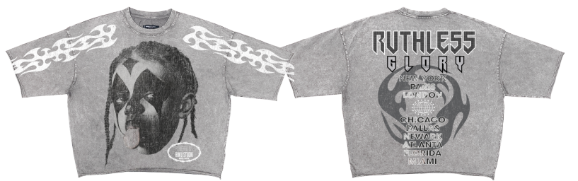 Ruthless Enzyme Washed Cropped Crew (Washed Grey)