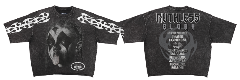 Ruthless Enzyme Washed Cropped Crew (Washed Black)