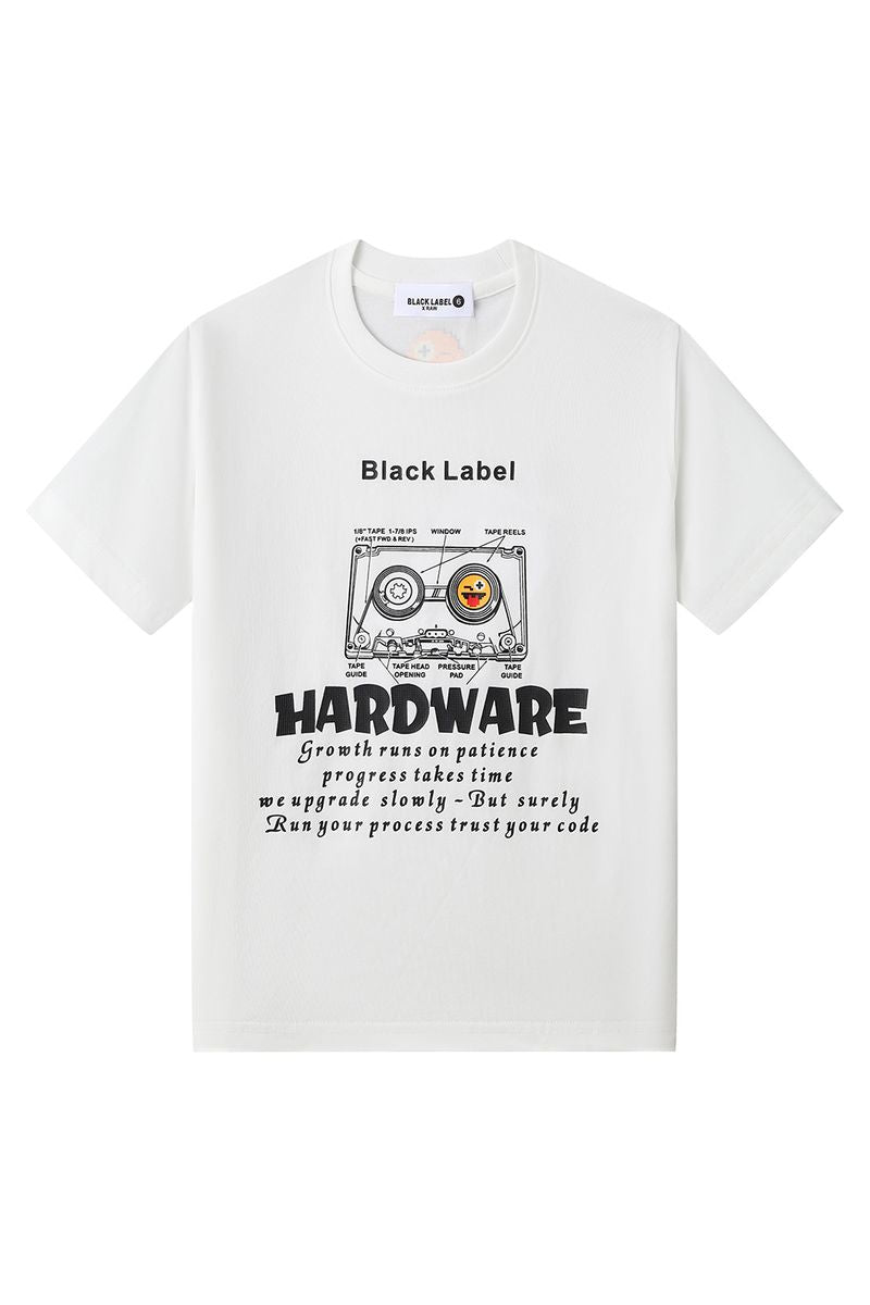 Kids Black Label "HARDWARE" Crew Neck T-Shirt (White)