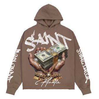 Saint Hustle Fleece Hoodie (Dark taupe)