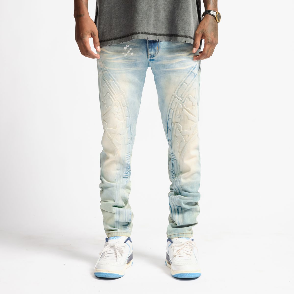 "MUSASHI" Embossed Jean(Cloud Wash)