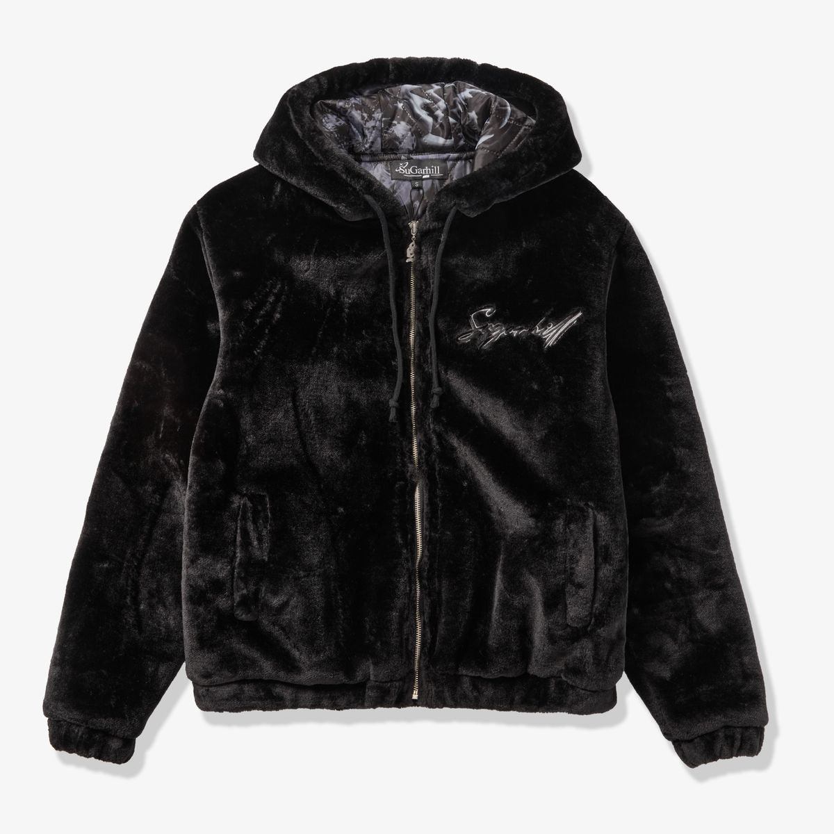 Traces" Fur Hoodie (Black)