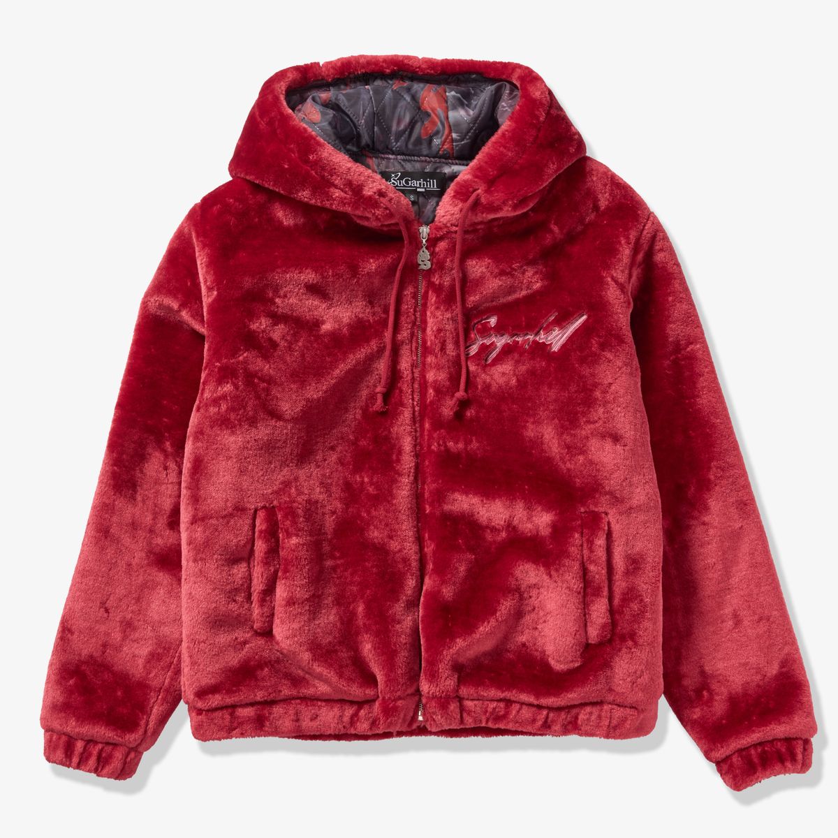 Traces" Fur Hoodie (Red)