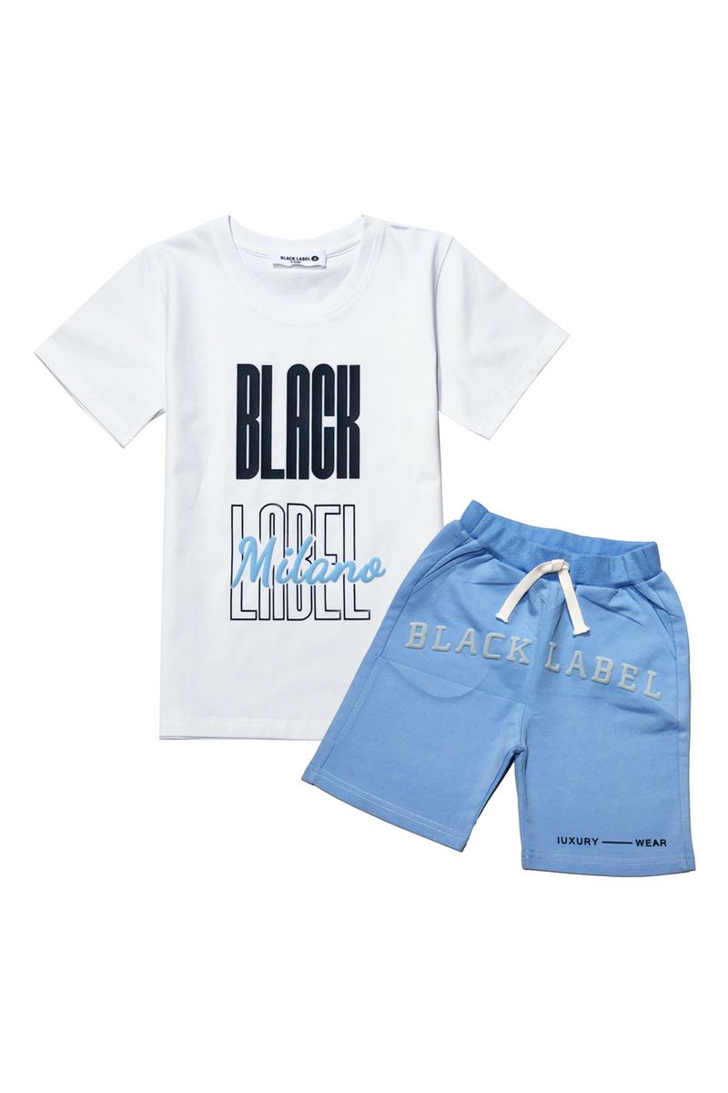 Kids Black Label Milano T-Shirt and Cotton Shorts Set