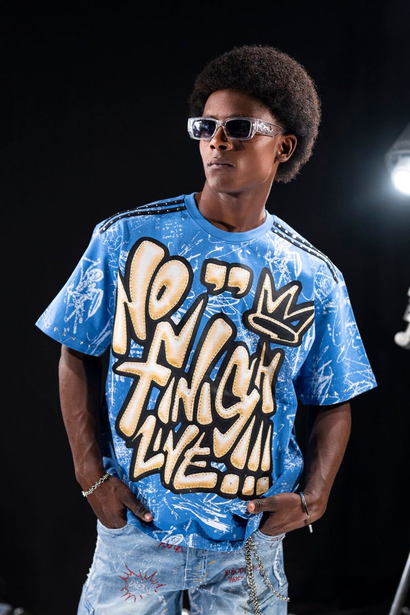 No Finish Line Blue Men's Tee