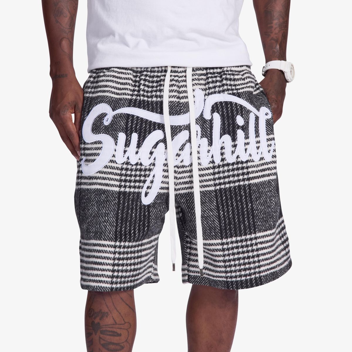 Duster” Shorts (Black Plaid)