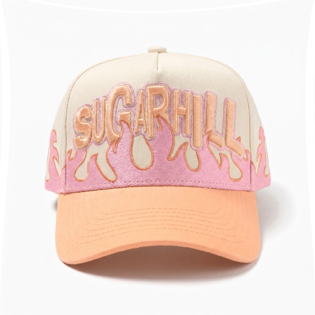 Hotbox" Strapback Hat (Cream/Mango)