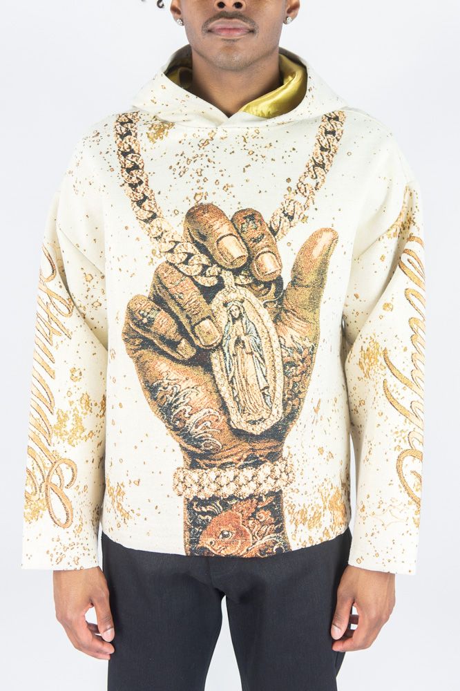 Chains Tapestry Hoodie (Cream)