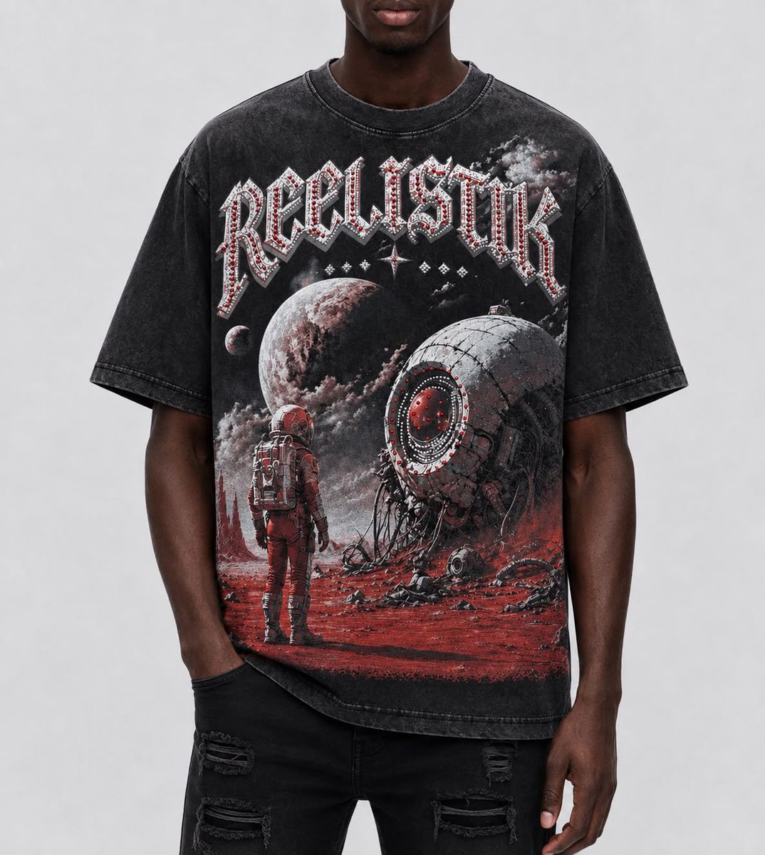 Reelistik Unknown Diamonds Heavy Weight Tee (Black Enzyme)