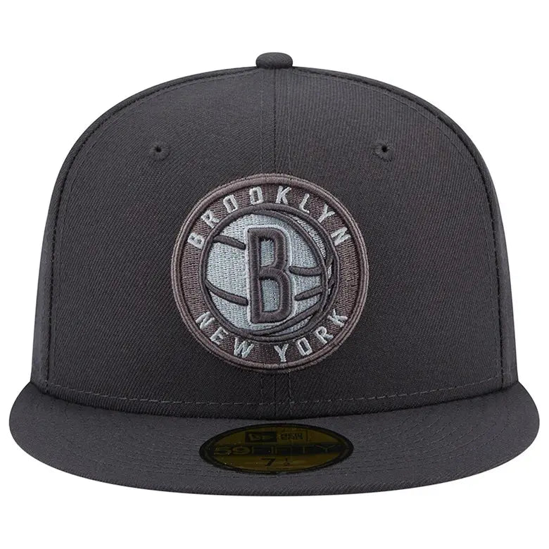 Brooklyn Nets Monocamo Fitted Hat - Charcoal