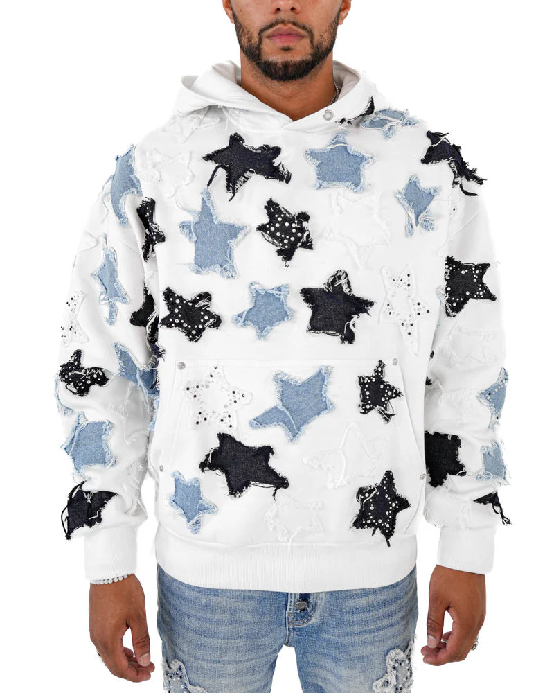 Star Applique Hoodie (Bone)