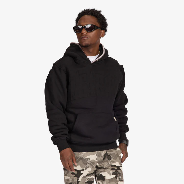 "Staring" Embossed Hoodie (black)