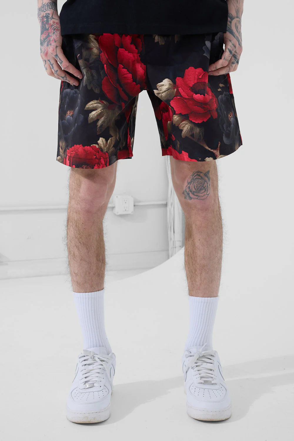 Paradise Palms Shorts (Red Floral)
