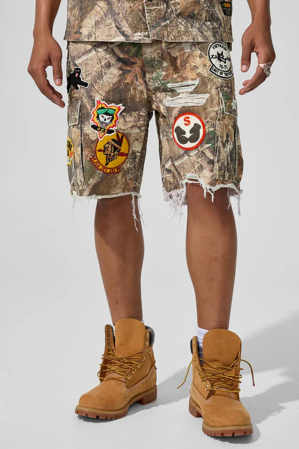Retro-War Angel Cargo Shorts (Hunter Camo)