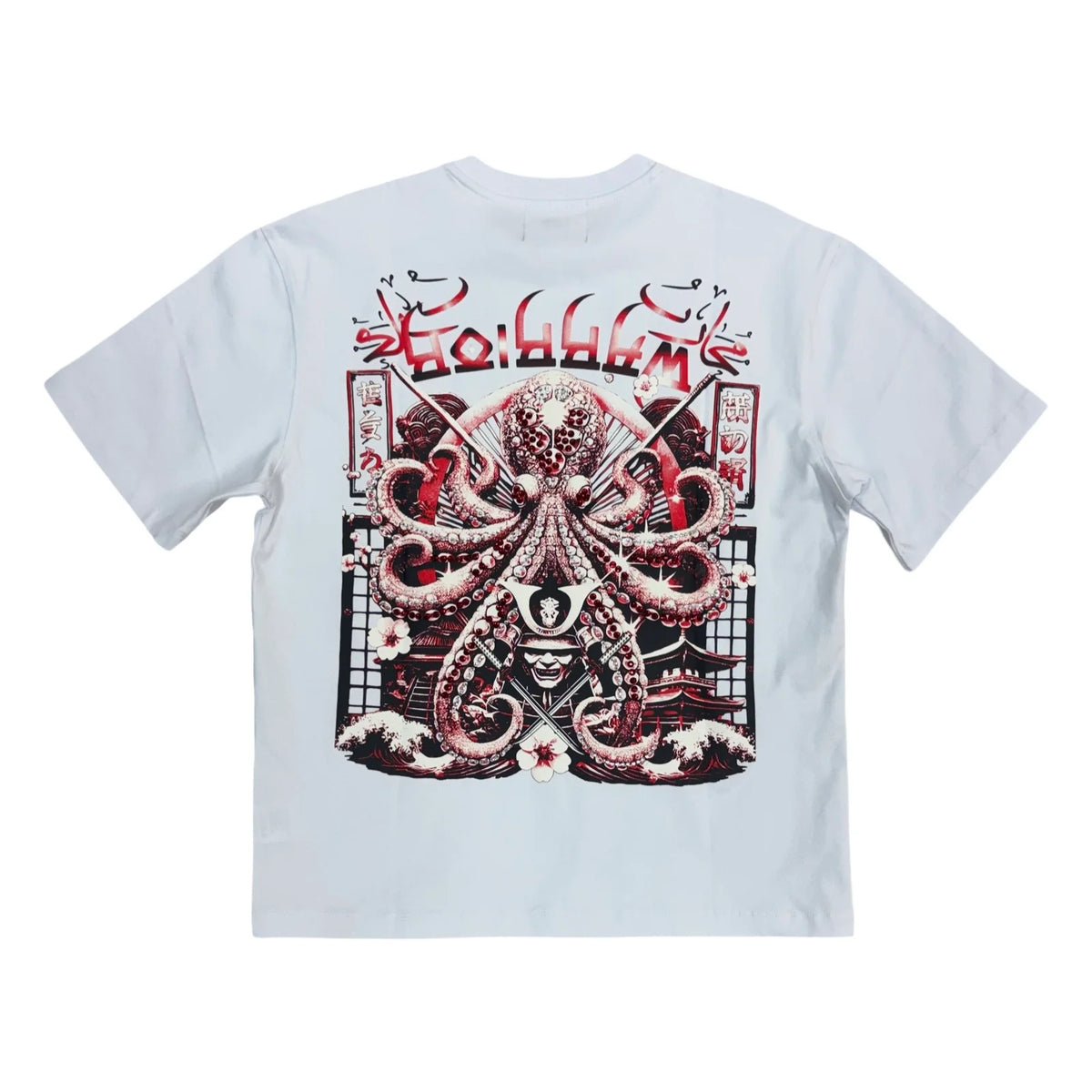 Warriors Of The Seas Stone Out Oversize T-Shirt (White/Red)