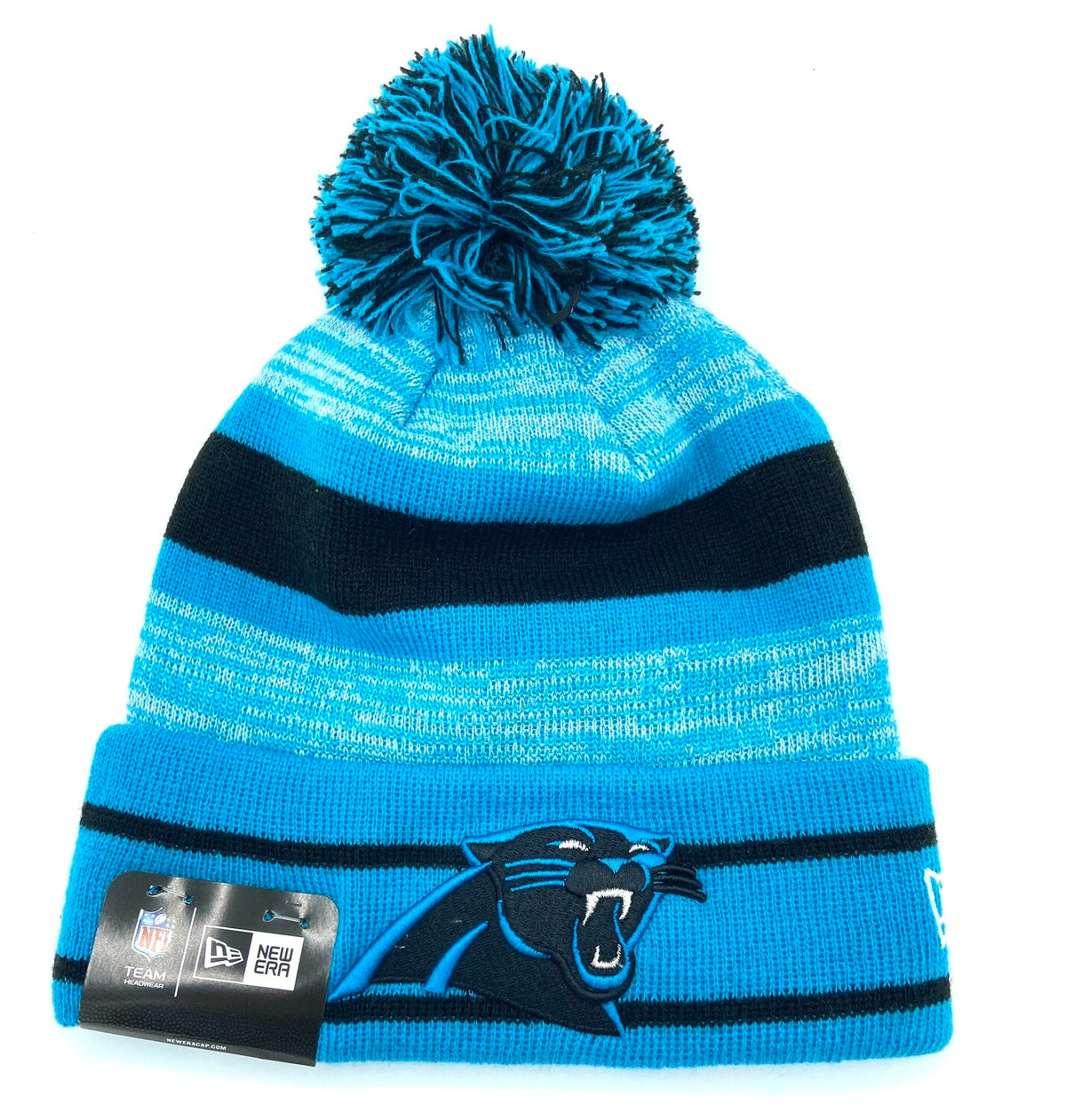 Carolina Panthers Cuffed Pom Knit Hat