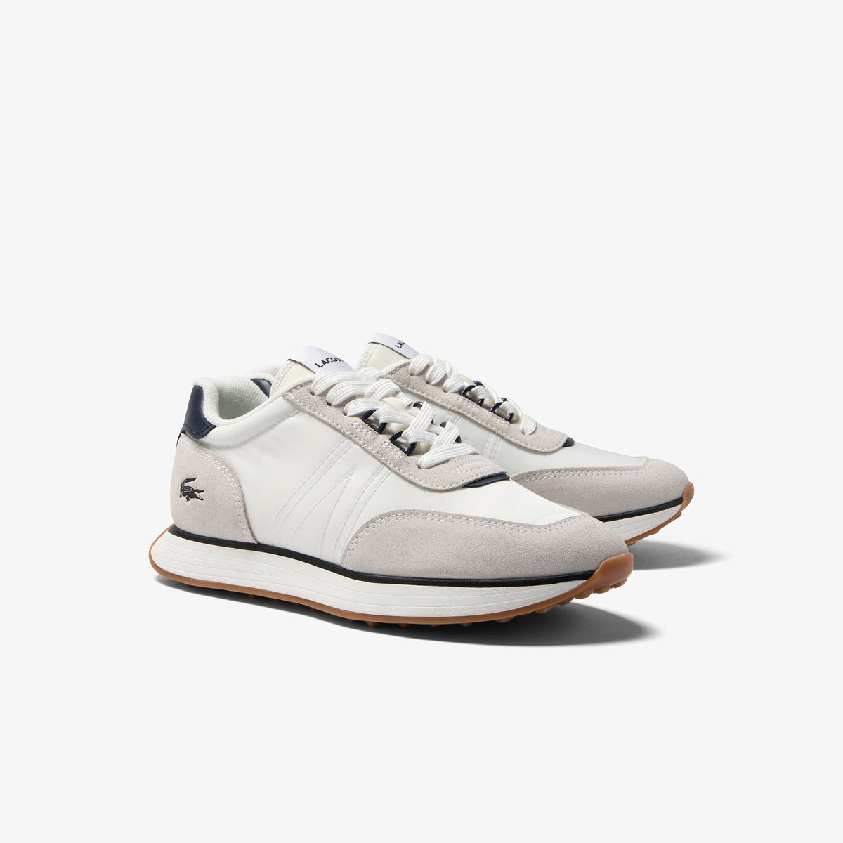 Men's Lacoste L-Spin Textile Sneakers - White/Navy