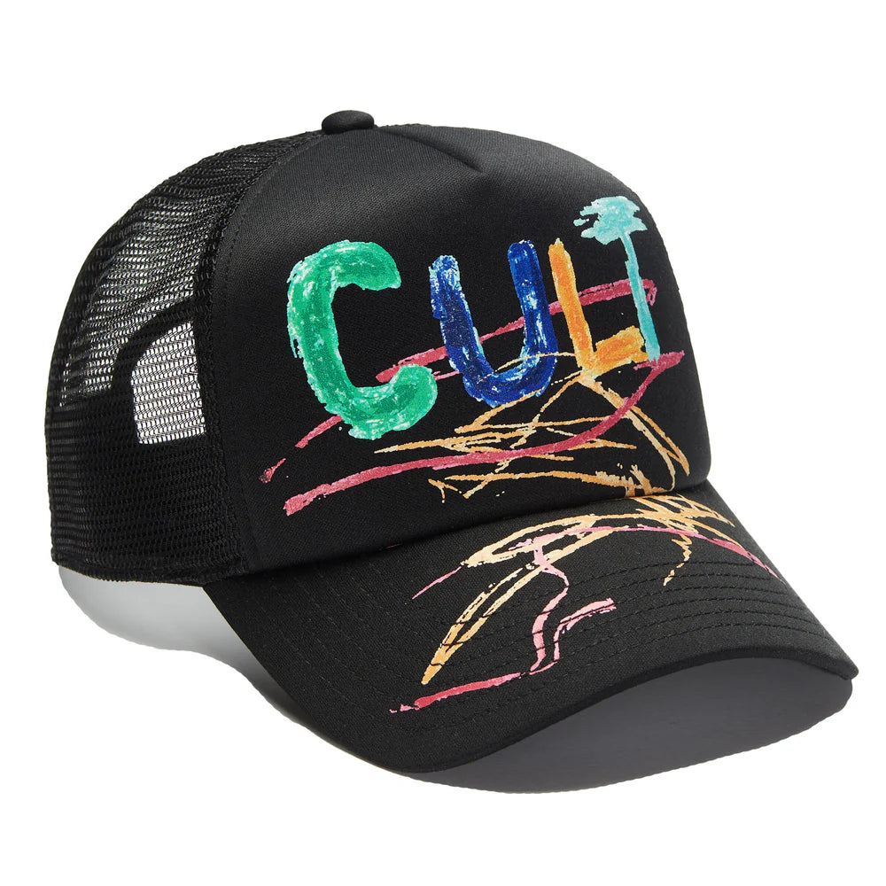 Hand Drawn Shimuchan Logo Foam Trucker Hat - Black