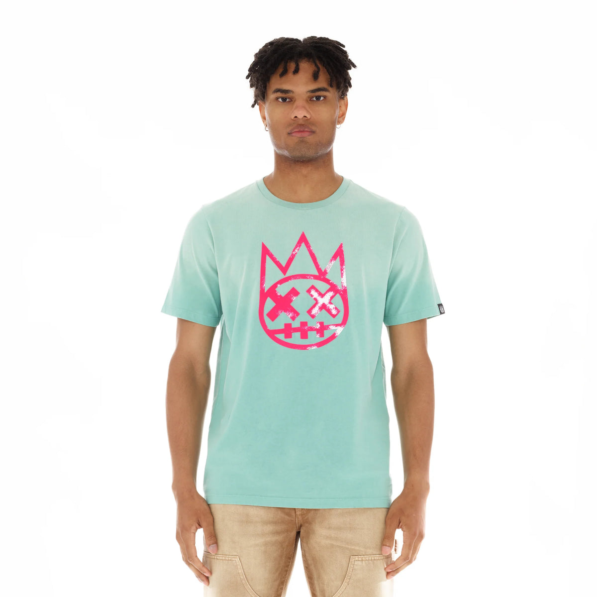 Shimuchan Logo Short Sleeve Crew Neck Tee In Vintage Mint