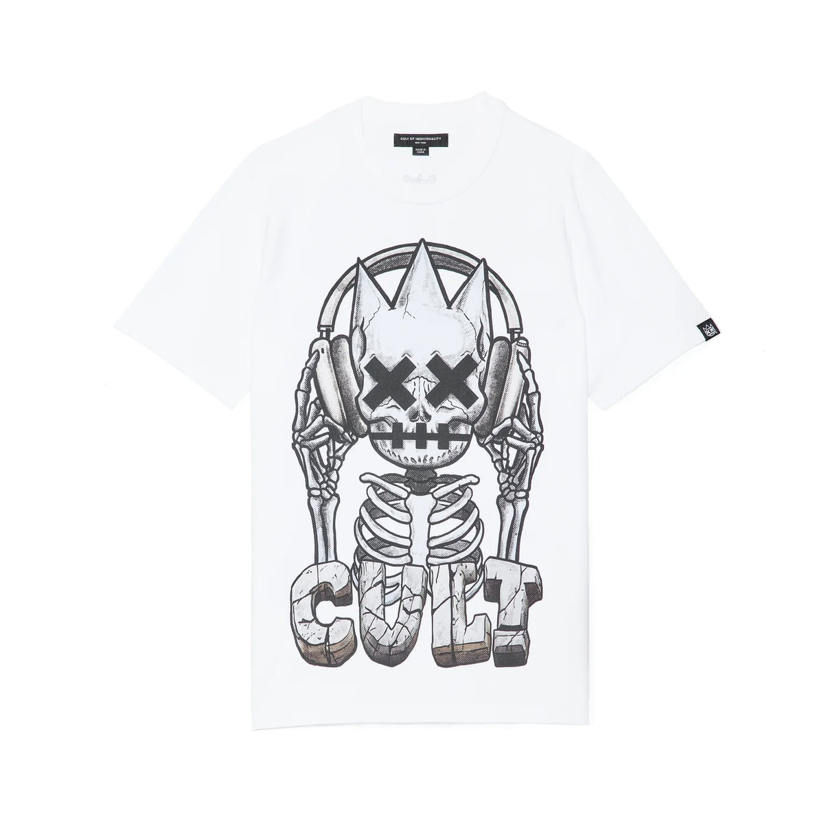 Short Sleeve Crew Neck Tee "Evolution" in White