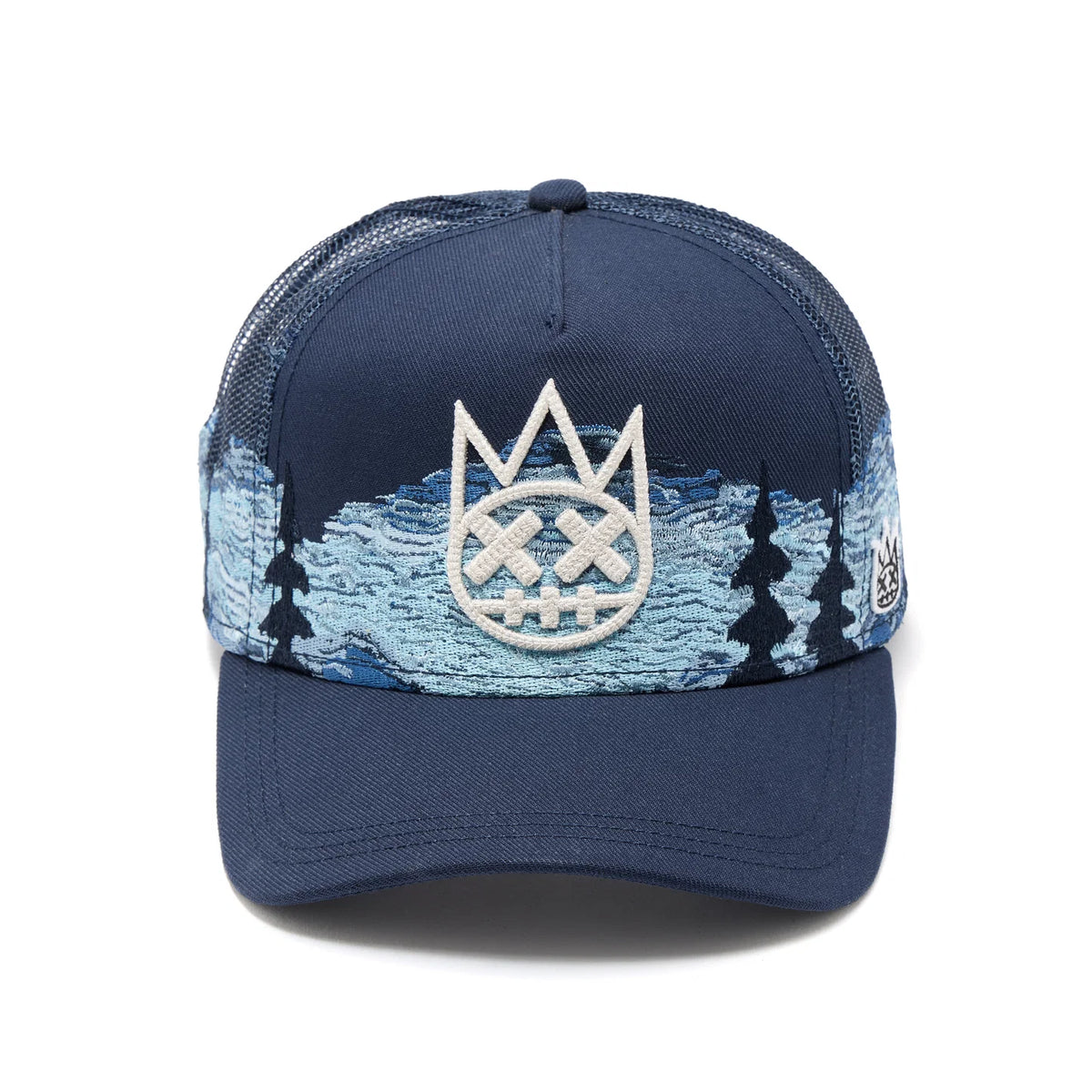 Cult's Mesh Back Trucker Hat "Mountains" (Dark Navy)
