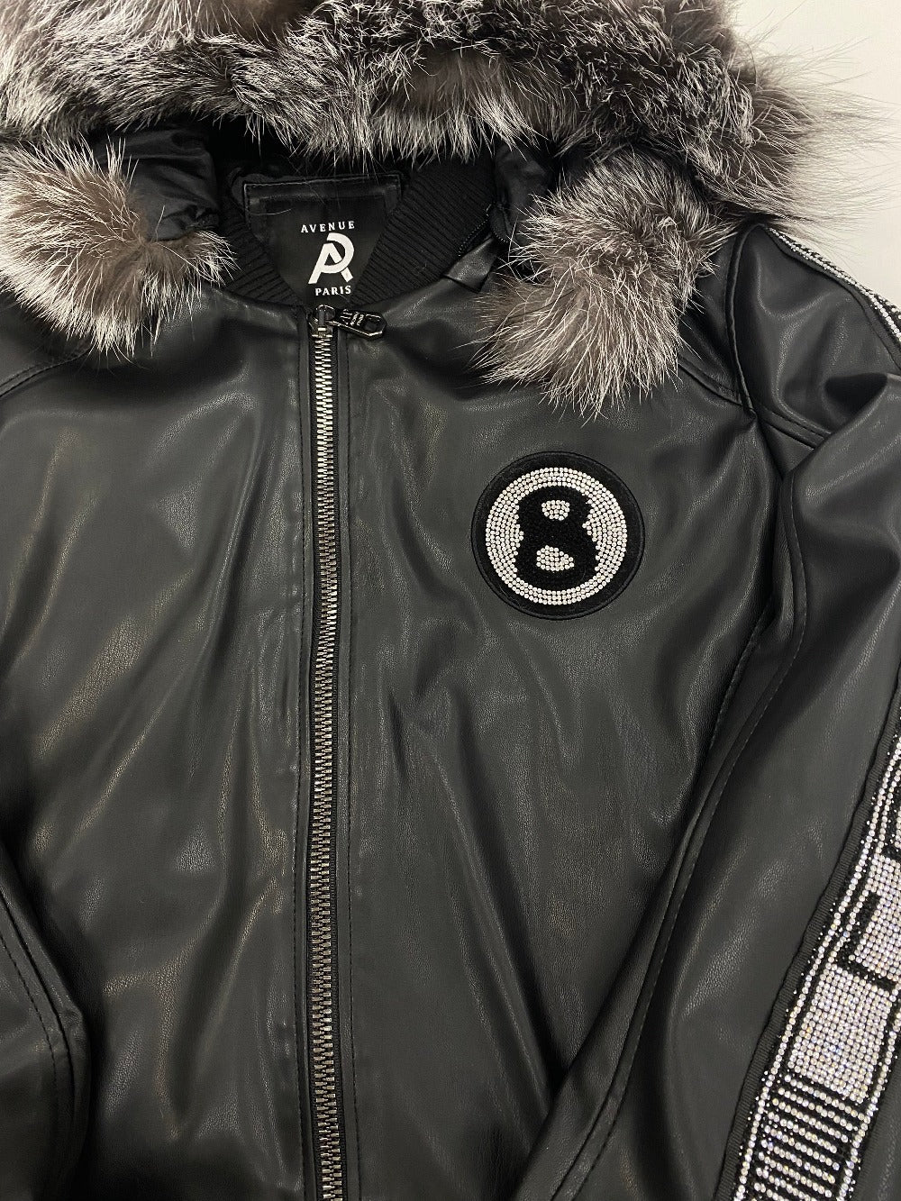 Avenue-Paris 8Ball Leather Jacket Black&Silver