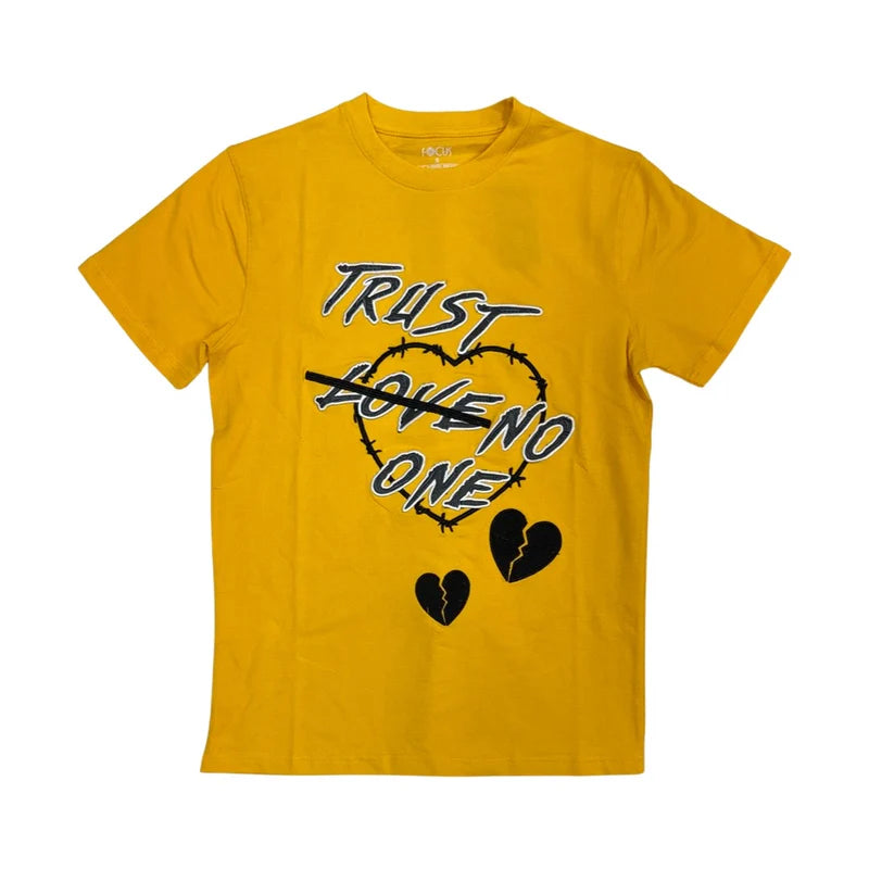 Trust No One Tee - Yellow/Black