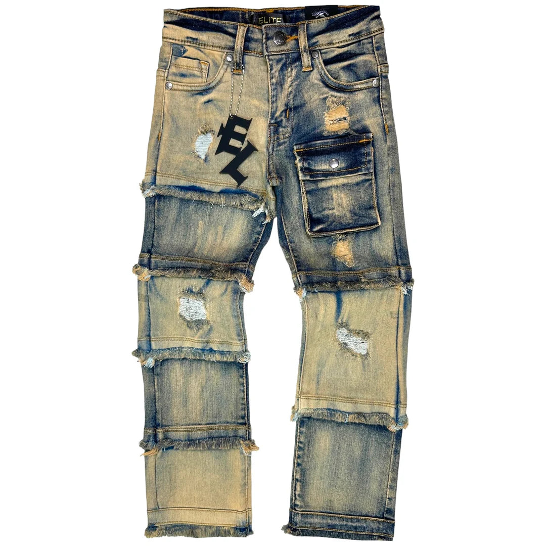 Slit Premium Kids Straight Jeans - Vintage