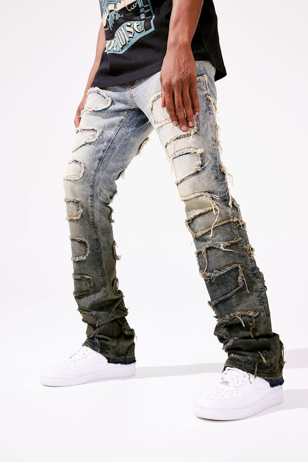 Martin Stacked - Python Denim Jeans - Sunset