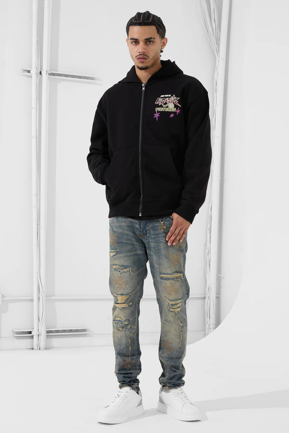 Paradise Pictures Zip Up Hoodie (Black)